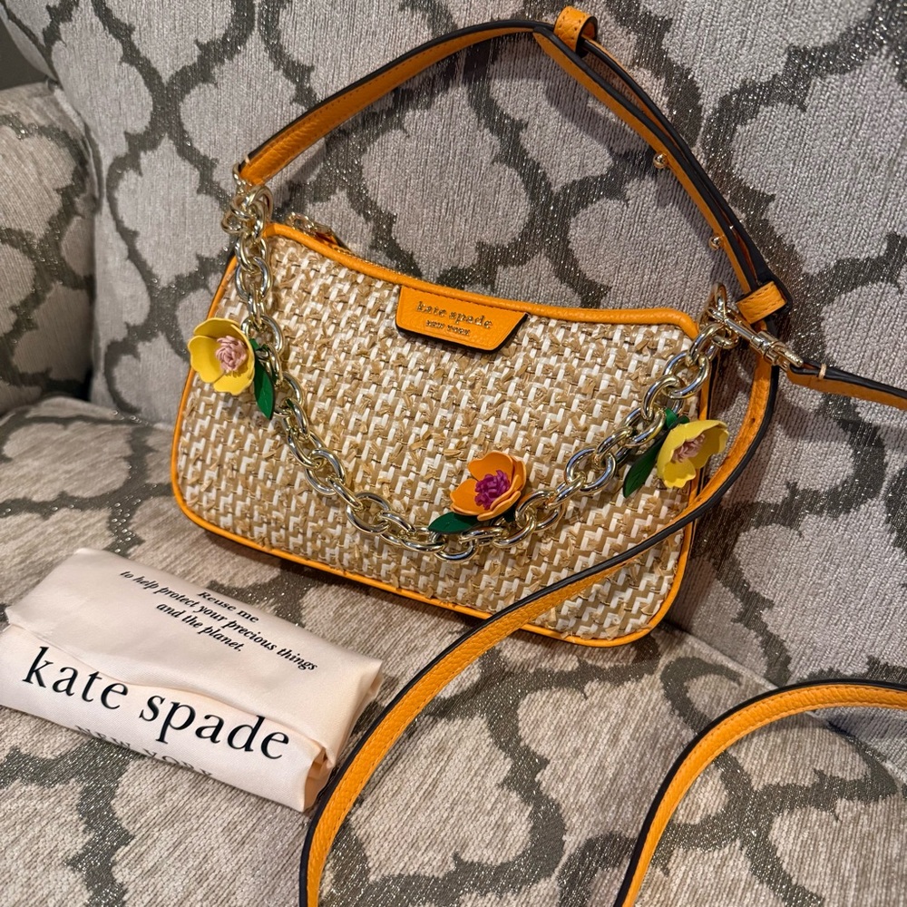Kate Spade Jolie Raffia Tweed Small Convertible Bag